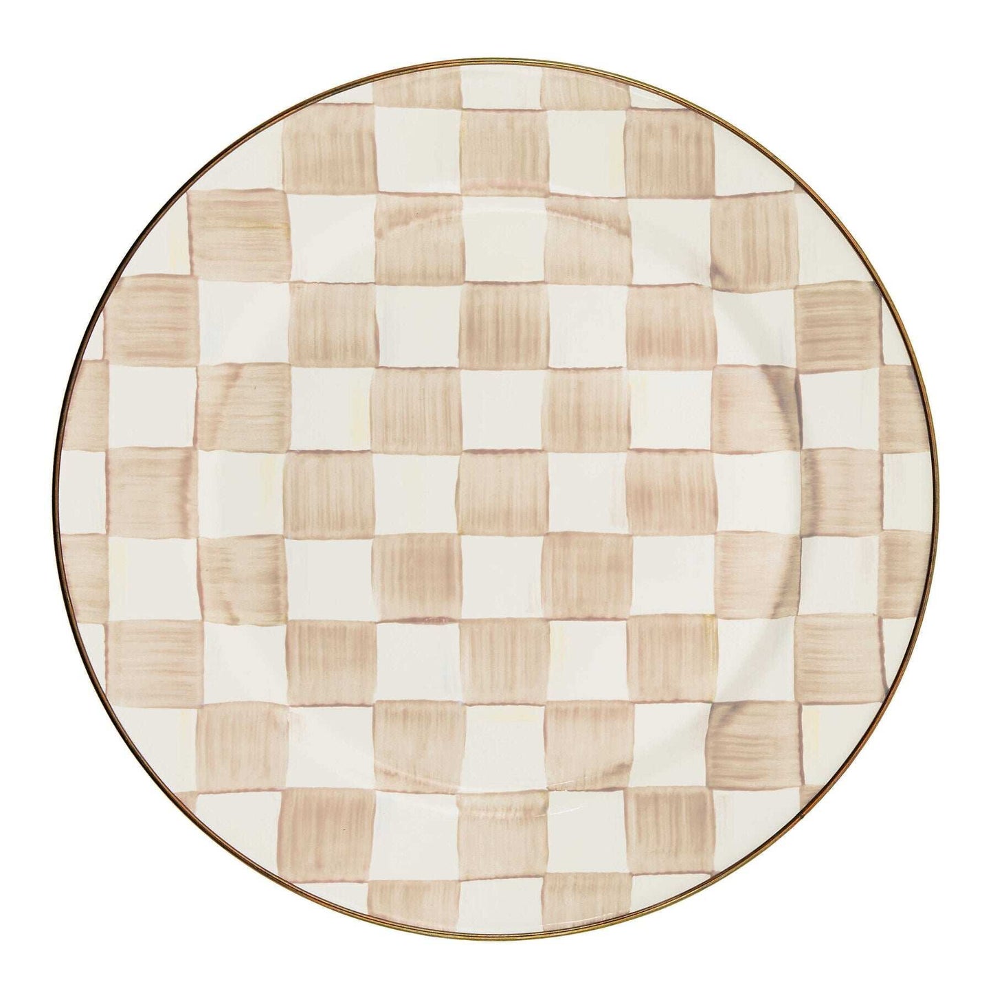 Mocha Check Charger/Plate