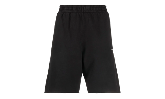 Diagonal Helvetica Sweatshorts "Black / White" OMCI006C99FLE0011001