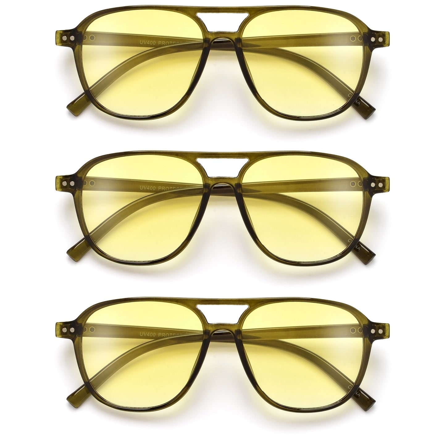 Streamlined Minimalist Studded Retro Aviator