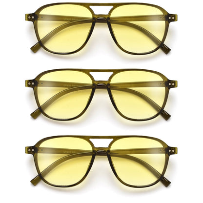 Streamlined Minimalist Studded Retro Aviator