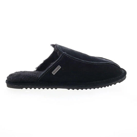Bearpaw Pierre 2538M-011 Mens Black Synthetic Slip On Mules Slippers Shoes