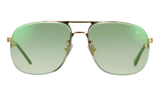 Snatch Bevel Rimless Drill Mount 18KT "Yellow Gold / Pastel Green Gradient Flash Gold" DMSN2 0003 48C3