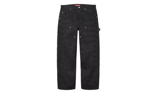 Jacquard Logos Double Knee Denim Painter Jeans "FW25 - Black" SU26911