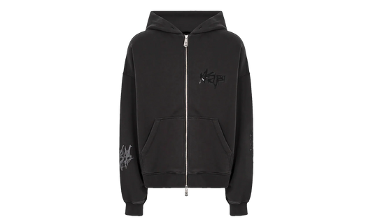 Ksubi Graff Ekcess Zip Thru Hoodie "Faded Black" MPS26FL005