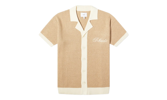 Contrast Knit Button-Up Polo "Brown" RHPS24PO02973143