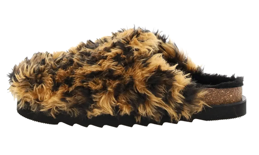 Fur Slip-On Mule "Orange/Black" PMIJ002F22FAB0026110