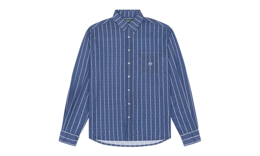 Coach Oxford Mesh Button Up Shirt "Blue" DT597