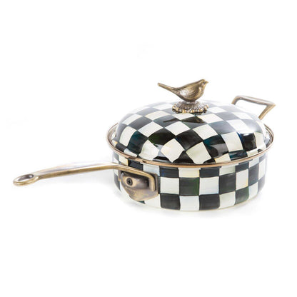 Mackenzie-Childs Courtly Check Enamel 3 Qt. Saute Pan
