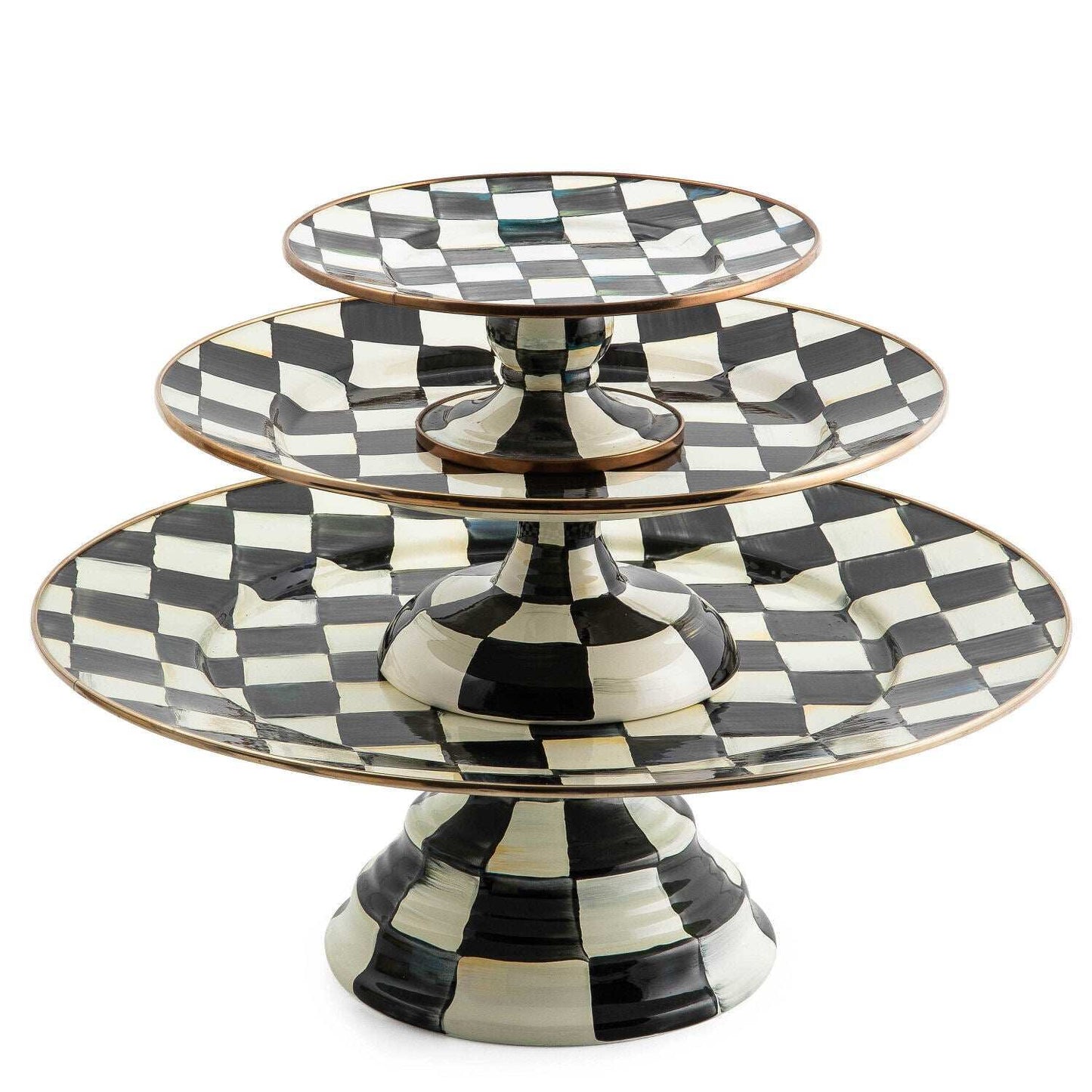Courtly Check Pedestal Platter - Large