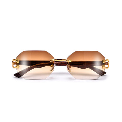 FASHION RIMLESS OCTAGON HORSESHOE TEMPLE SUNNIES