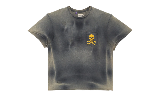Zip Logo Short Sleeve Tee Shirt "Washed Black Yellow Red" ZPT 1000