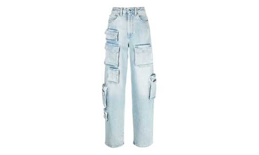 Bleach Multi-Pocket Cargo Jeans WMNS "Light Blue" OWYB012F22DEN0014000
