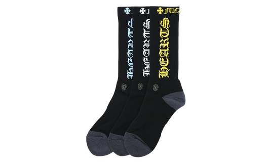 Fuck You Logo Socks (3 Pack) "Black / Multi" CHRM0905