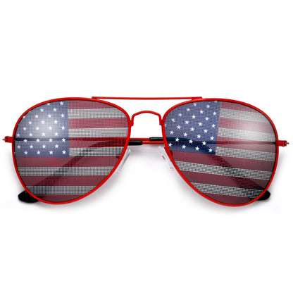 Patriotic U.S. Flag Aviator Sunglasses