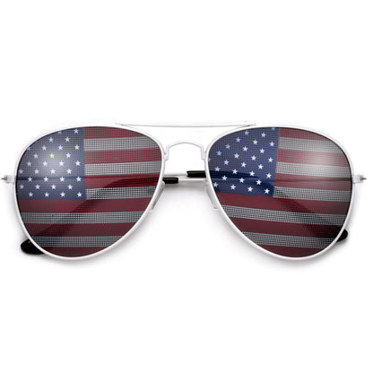 Patriotic U.S. Flag Aviator Sunglasses
