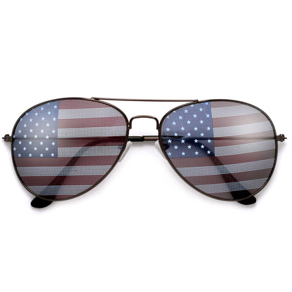 Patriotic U.S. Flag Aviator Sunglasses