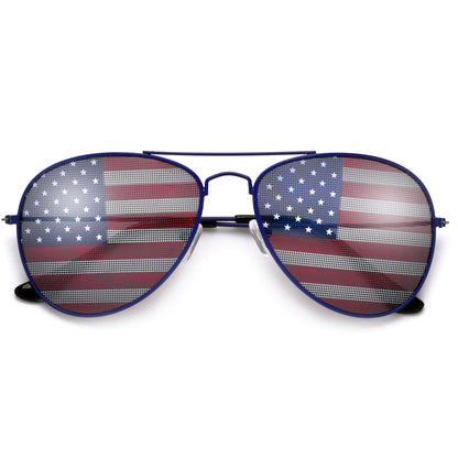 Patriotic U.S. Flag Aviator Sunglasses